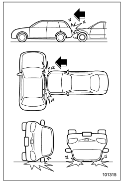 Examples of the types of accidents in which the driver's/driver's and front passenger's SRS frontal airbag(s) are not designed to deploy in most cases