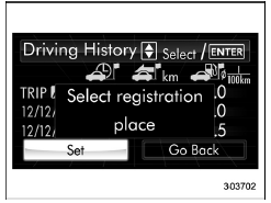 Driving history registration