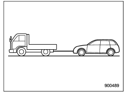 Towing with all wheels on the ground