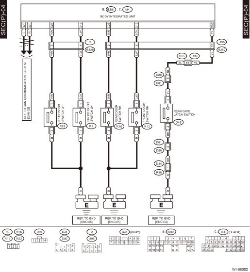 Subaru Crosstrek Service Manual - Security system Wiring diagram