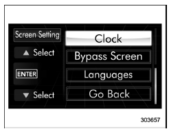 Clock/calendar screen setting