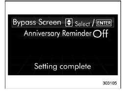 Bypass screen setting