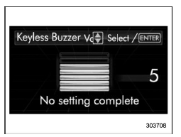 Keyless buzzer volume setting