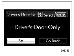 Driver's door unlock setting