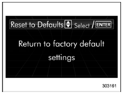 Reset to factory default settings