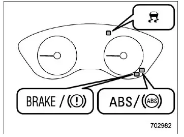 Subaru Ascent EBD system malfunction warning lights on instrument cluster