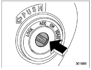 Subaru Ascent ignition switch positions illustration