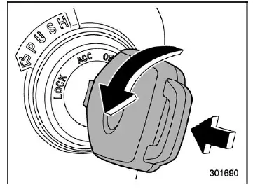 Subaru Ascent ignition key operation positions