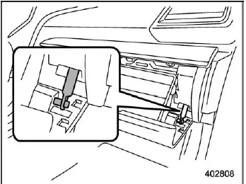 Subaru Ascent glove box opening step for cabin air filter access