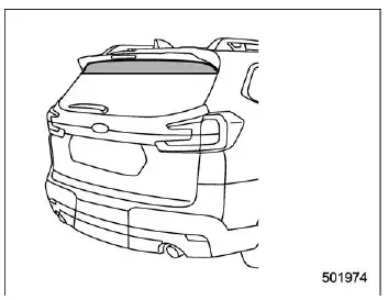 Subaru Ascent rear window printed antenna location