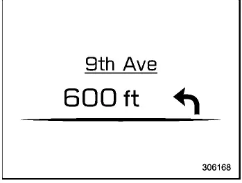 Subaru Ascent navigation screen displaying route guidance information