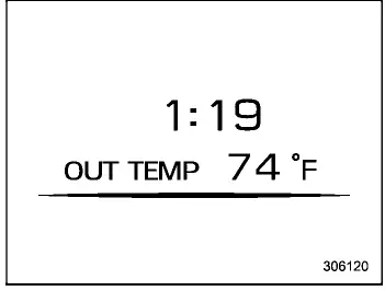 Subaru Ascent clock and outside temperature display screen