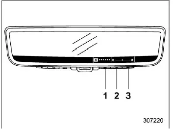Subaru Ascent Smart Rearview Mirror brightness control interface