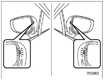 Subaru Ascent BSD RCTA approach indicator light on side mirror warning system
