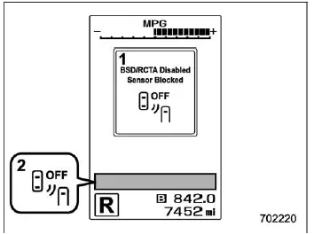 Subaru Ascent BSD RCTA reduced radar sensitivity warning indicator display