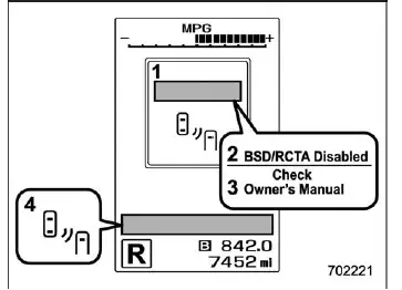 Subaru Ascent BSD RCTA system malfunction warning indicator sequence