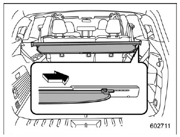 Subaru Ascent cargo cover housing removal step one retract cover