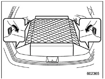 Subaru Ascent cargo tie down hooks folded and deployed positions