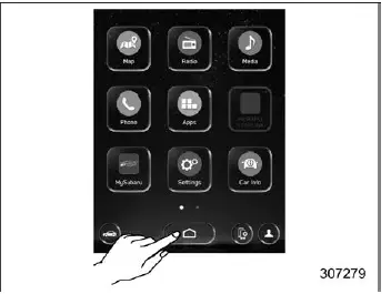 Subaru Ascent clock manual setting screen