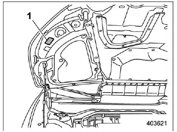 Subaru Ascent air conditioner refrigerant label R1234yf location
