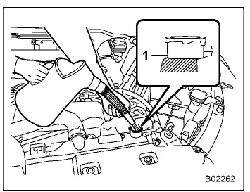 Subaru Ascent radiator coolant fill level inside filler neck