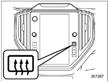 Subaru Ascent defogger control button on climate panel
