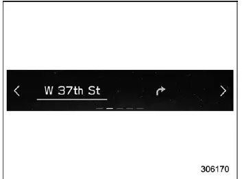 Subaru Ascent navigation screen displaying route guidance and map information