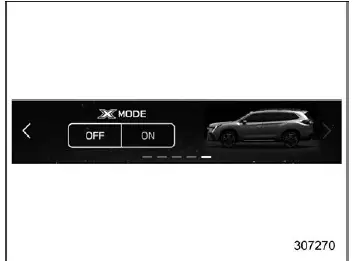 Subaru Ascent X-MODE screen for single mode configuration showing off-road driving status
