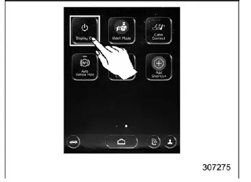 Subaru Ascent display off mode activation screen