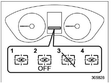 Subaru Ascent driver monitoring system indicator and warning lights on dashboard display