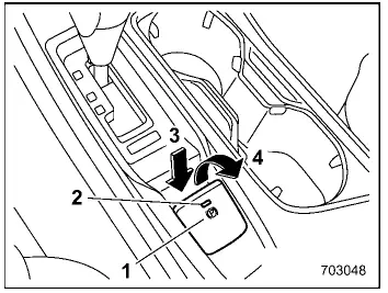 Subaru Ascent electronic parking brake switch and indicator layout