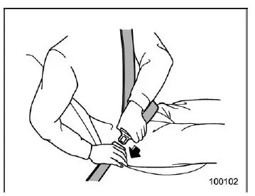 Subaru Ascent pulling out seatbelt correctly without twisting