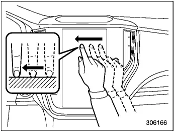 Subaru Ascent drag gesture moving item across touchscreen