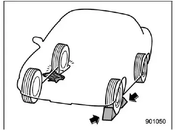 Subaru Ascent preparing vehicle for flat tire change with hazard lights on