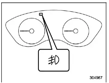 Subaru Ascent fog light indicator on instrument cluster