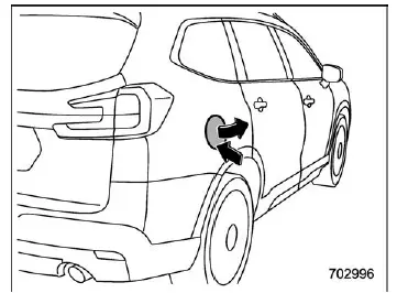 Subaru Ascent fuel filler lid location on right rear side of vehicle