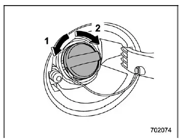 Subaru Ascent fuel cap opening and closing direction illustration