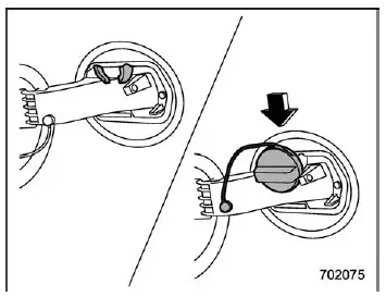 Subaru Ascent fuel cap holder inside fuel filler lid