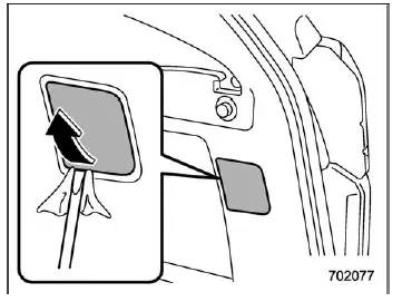 Subaru Ascent cargo area access panel for emergency fuel lid release