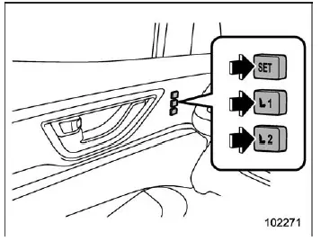 Subaru Ascent seat memory buttons SET 1 2 location and operation