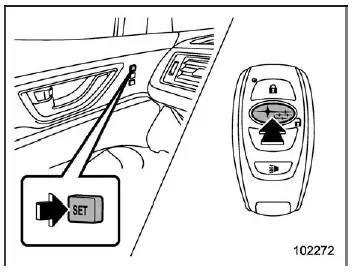 Subaru Ascent key fob memory registration button SET location
