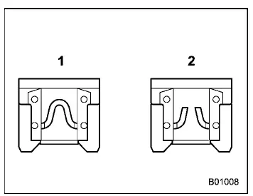 Subaru Ascent fuse condition comparison good versus blown fuse