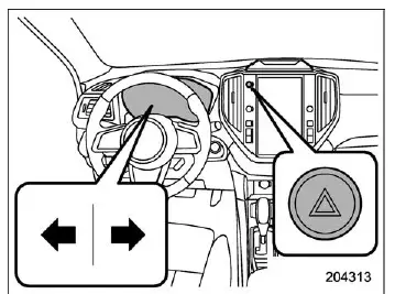 Subaru Ascent hazard warning flasher button and indicator lights