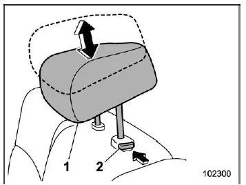 Subaru Ascent center head restraint adjustment with release button