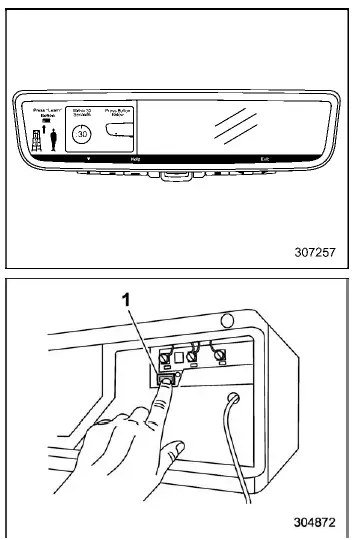 Subaru Ascent garage opener learn button location illustration