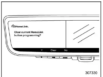 Subaru Ascent HomeLink clear button icon on display