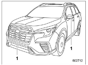 Subaru Ascent surround view cameras positions around vehicle
