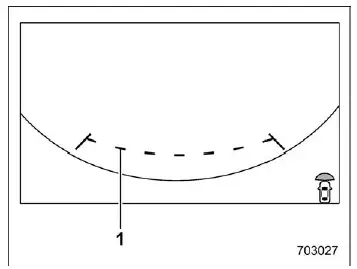 Subaru Ascent front camera view with guiding lines for distance estimation