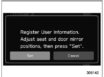 Subaru Ascent user selection screen with multiple profiles