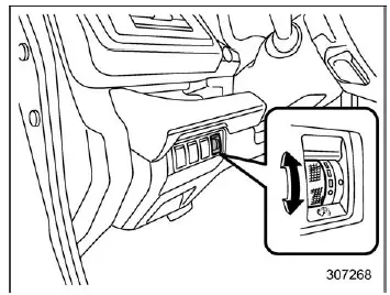 Subaru Ascent illumination brightness control dial adjustment